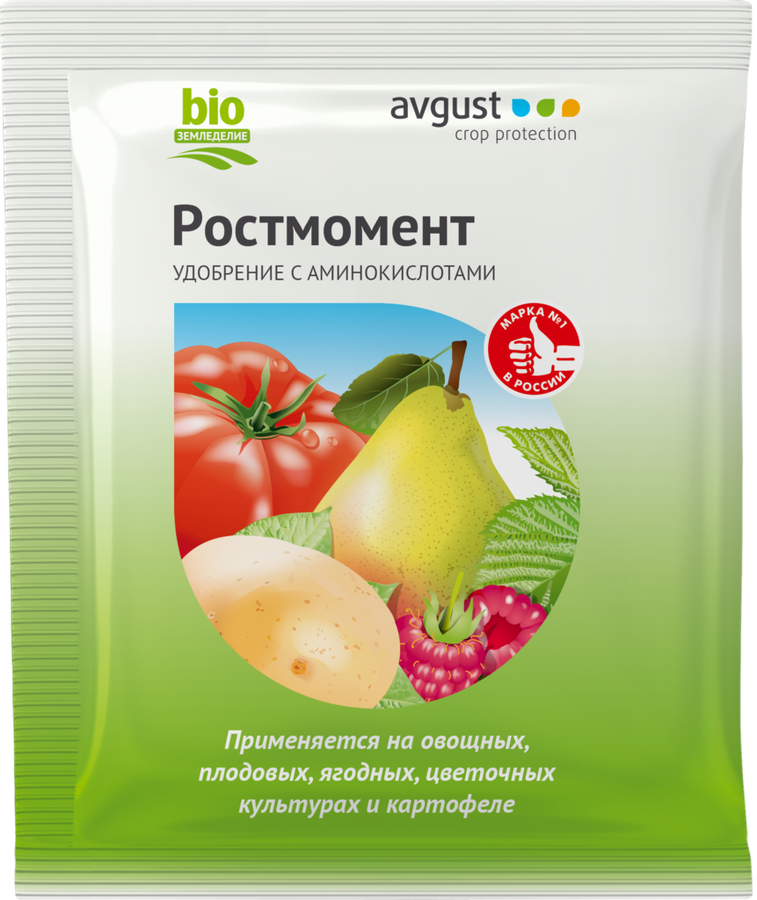

Удобрение органическое для подкормки различных культур Avgust Ростмомент 100 г