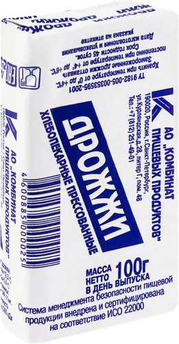 

Дрожжи хлебопекарные КПП прессованные, 100г