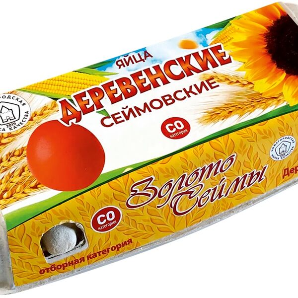 Яйцо куриное Сеймовское деревенское отборное С0 эффект+ 10 шт