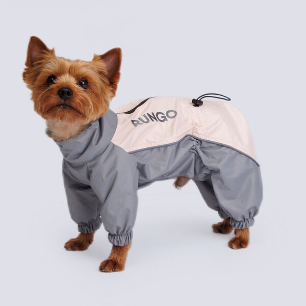Дождевик с мембраной и водонепроницаемой застежкой Rungo для йорка и чихуахуа, S, бежевый (мальчик)