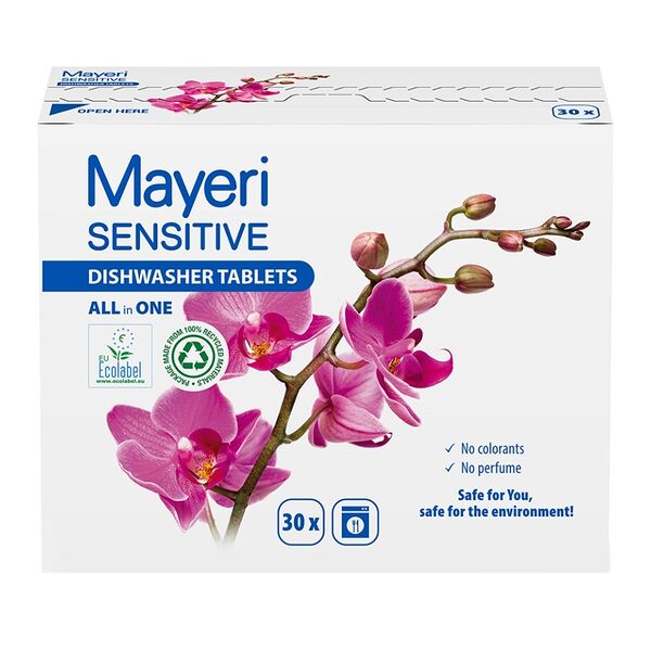Таблетки для мытья посуды в посудомоечных машинах All in One, Mayeri, 30 шт., Эстония