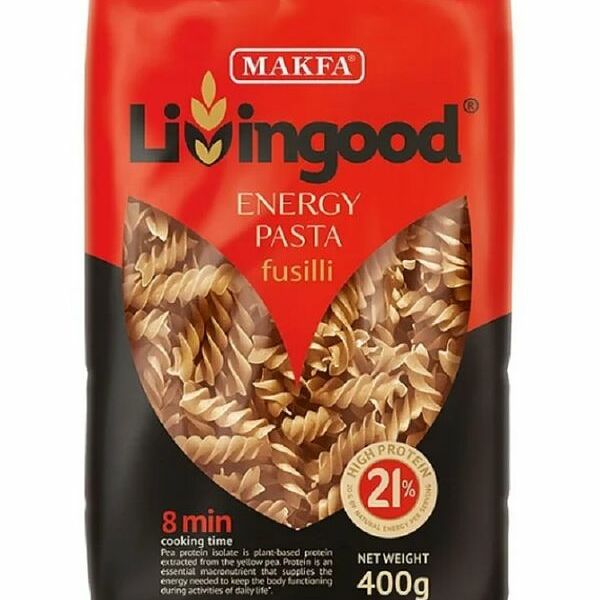 Макароны Livingood Energy Pasta Fusilli высокобелковые, 400г
