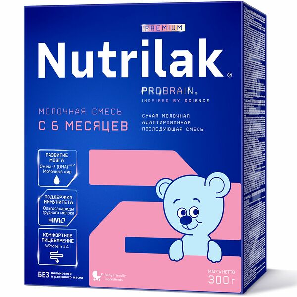 Смесь сухая молочная Nutrilak Premium+2 300г ДП