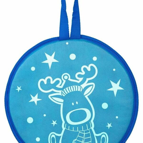 Санки-ледянка 1Toy голубая с принтом, 46,5 см