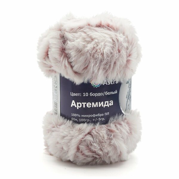Пряжа Astra Premium 'Артемида' 100гр. 60м (100% микрофибра ПЛ)(10 бордо/белый),шт
