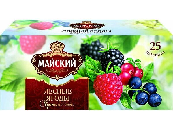 Чай черный Майский Лесные ягоды 25 пакетиков, 37.5г