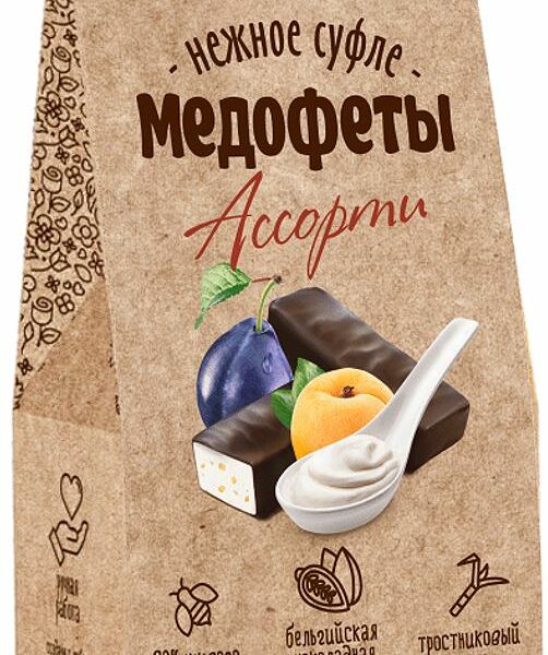 Конфеты Берестов А.С. Медофеты  суфле ассорти в шоколадной глазури, 150 г