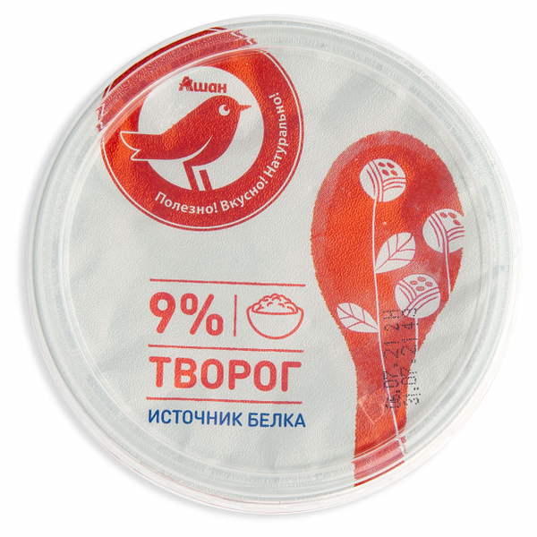 Творог АШАН Красная птица 9%