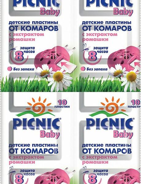 Средство Picnic Baby детское пластины от комаров 10шт