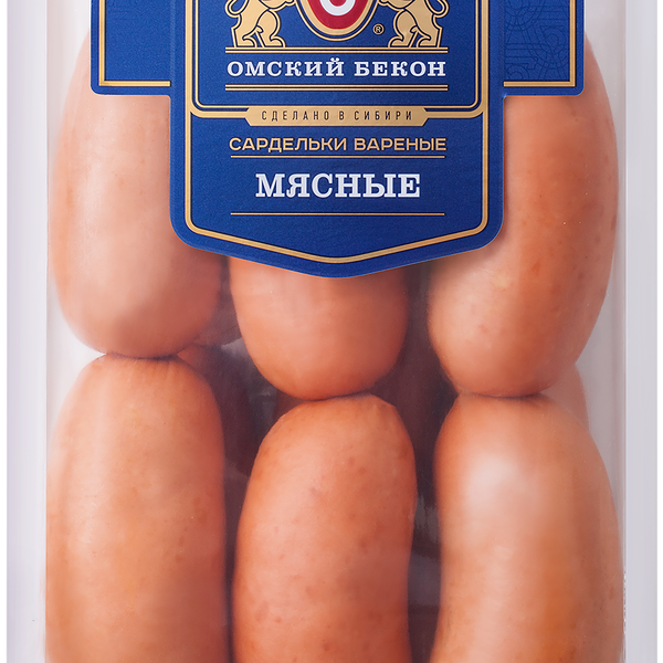 Сардельки ОМСКИЙ БЕКОН Мясные в/у вес