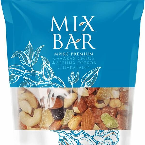 Смесь Mixbar из жареных орехов с цукатами, 130г