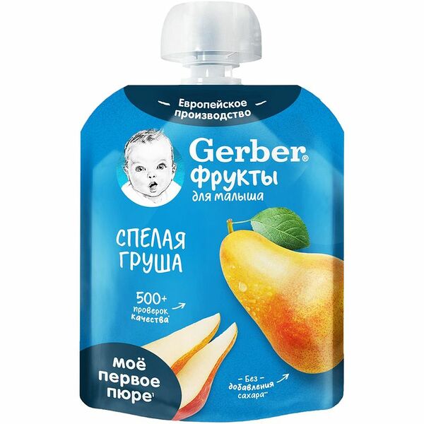 Пюре фруктовое Gerber спелая груша с 4 месяцев, 90г