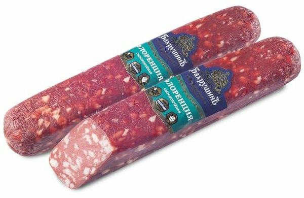 Колбаса сырокопченая Бахрушинъ Флоренция (0,8-1 кг), 1 упаковка ~1 кг