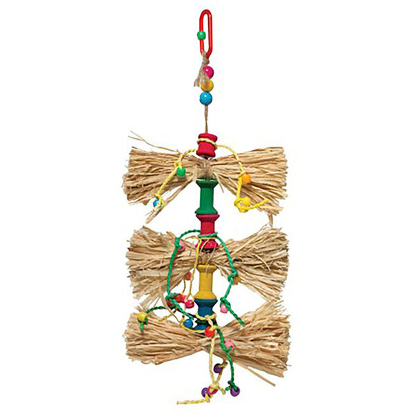 Игрушка из натуральных материалов для птиц Бантики, 220x360x140 мм