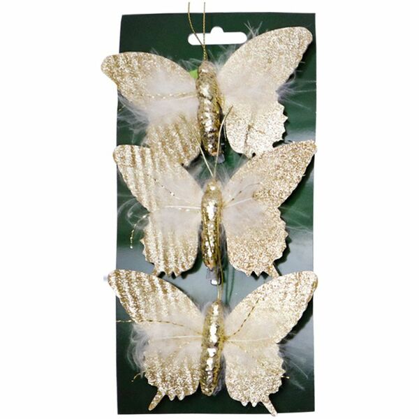 Набор ёлочных украшений Бабочки декоративных Home Story, 3шт