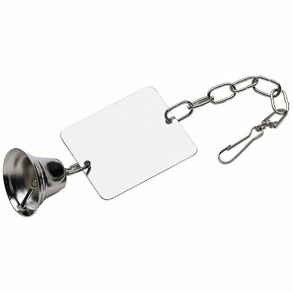 Зеркало с колокольчиком на цепочке для птиц 29х7 см