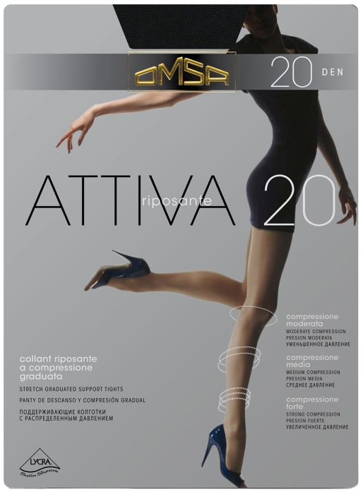 

Колготки женские Omsa Attiva 20 den р.5, nero/черный