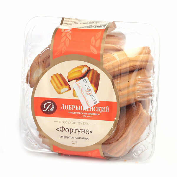 Печенье песочное фортуна со вкусом пломбира ТМ Добрынинский