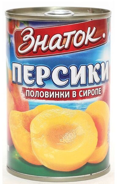 Персики Знаток половинки в сиропе 410 г