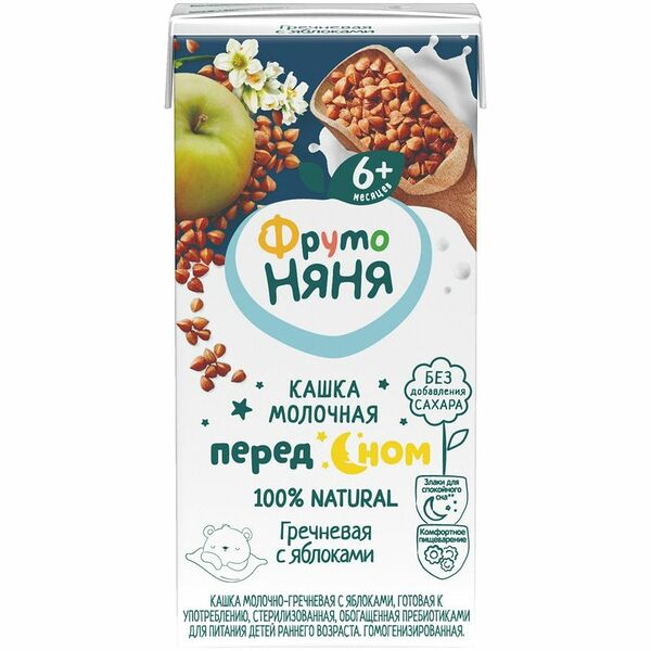 Каша ФрутоНяня молочно-гречневая с яблоками с 6 месяцев, 200мл