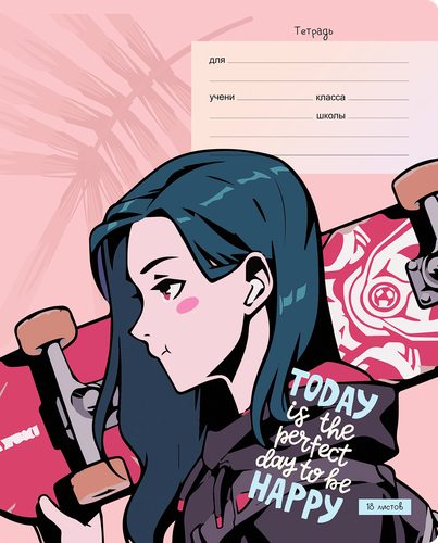 

Тетрадь BG Mix-12 Девочки 18 листов в клетку, дизайн в ассортименте