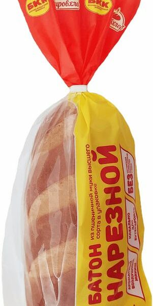 Батон Кировхлеб Нарезной из пшеничной муки высшего сорта 300г