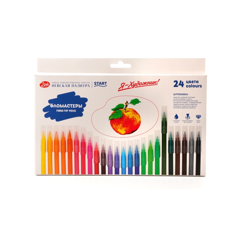 

Набор фломастеров Я-Художник! классический стержень 24 цвета, картон