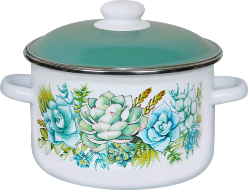 

Кастрюля с крышкой СтальЭмаль цилиндрическая эмалированная деколь 5.5л в ассортименте