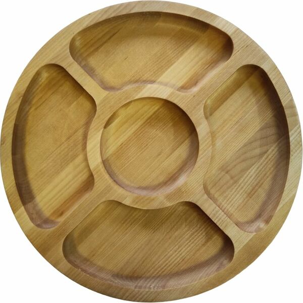 Менажница Круг 5 секций 25х25х2см березовая, 1 шт.