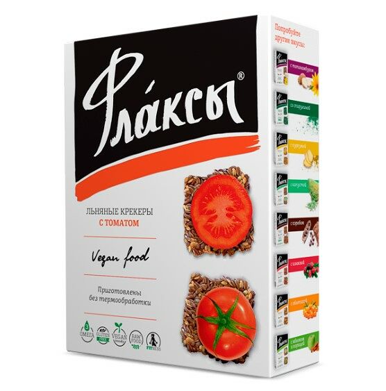 Флаксы льняные крекеры Компас здоровья с томатом