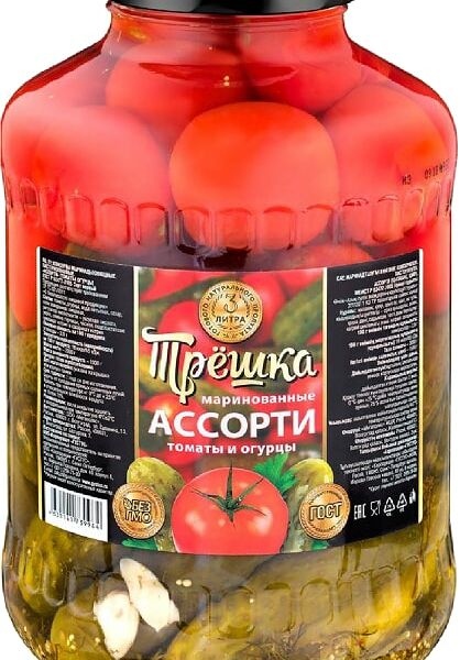 Ассорти Gustus Томаты огурцы 3л