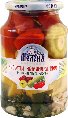 

Ассорти маринованное МеленЪ кабачки, черри, огурцы, 900 г