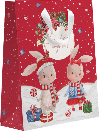 

Пакет подарочный Символ года 22.7x18x10см в ассортименте