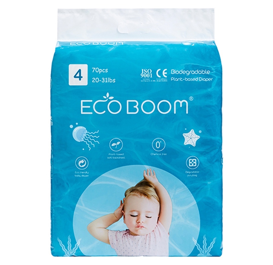 

Подгузники органические детские Eco boom размер L 9-14 кг 70 штук, Китай