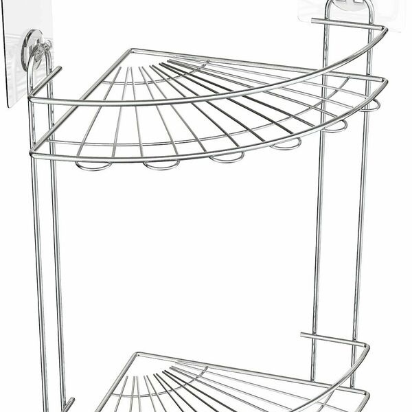 Полка угловая двухъярусная на силиконовом креплении Kleber Lite