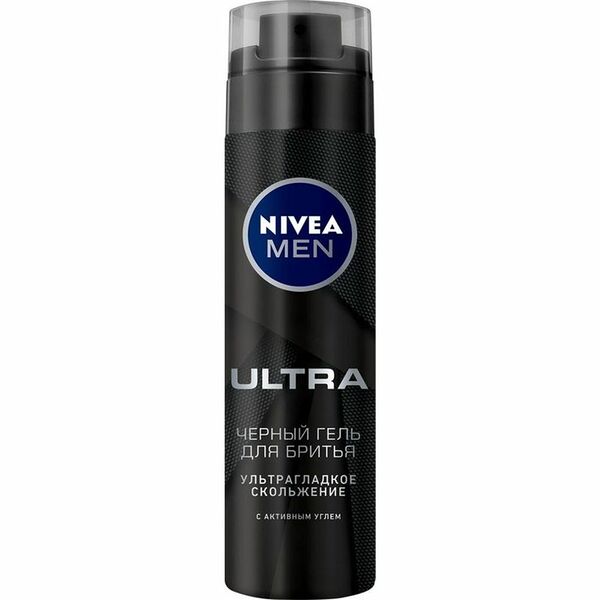 Гель для бритья Nivea Men Ultra чёрный с активным углём, 200мл