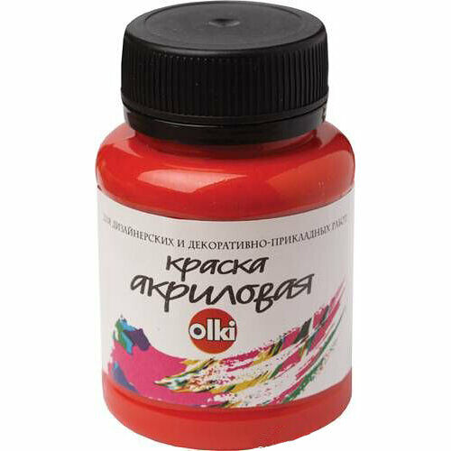 2537 Краска акриловая дизайн, красная, 100мл, Olki