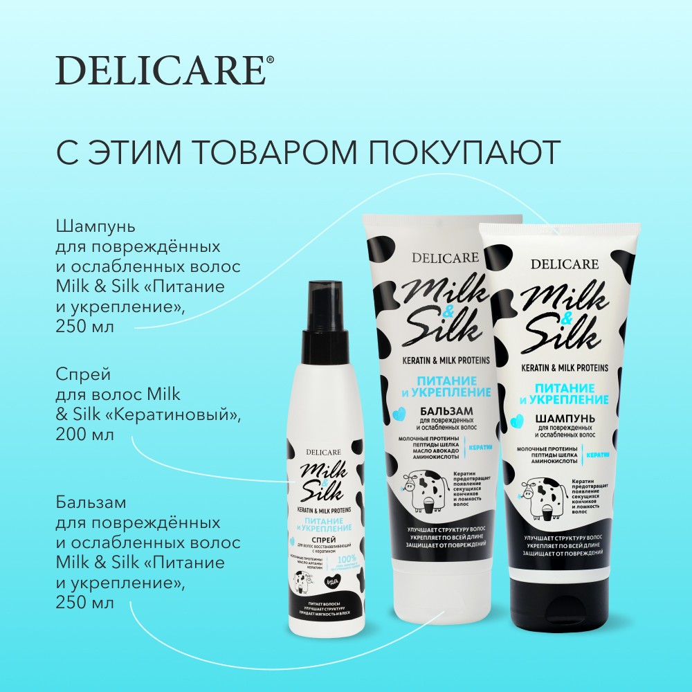 

Бальзам для волос Delicare Milk&Silk Питание 250 мл