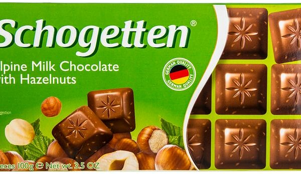 Шоколад Schogetten Альпийский молочный с фундуком 100г