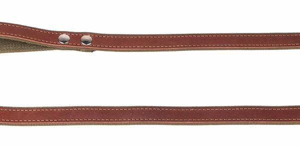 Поводок НРР кожа+брезент 1,3м (бычий карабин) для собак