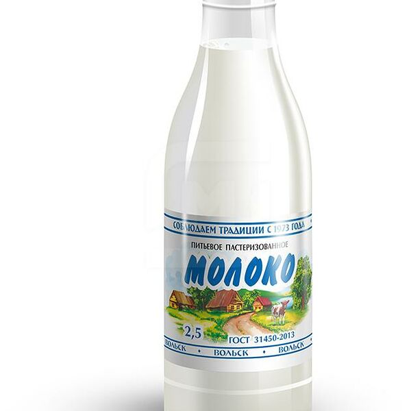 Молоко Вольский Гормолзавод питьевое пастеризованное 2.5%