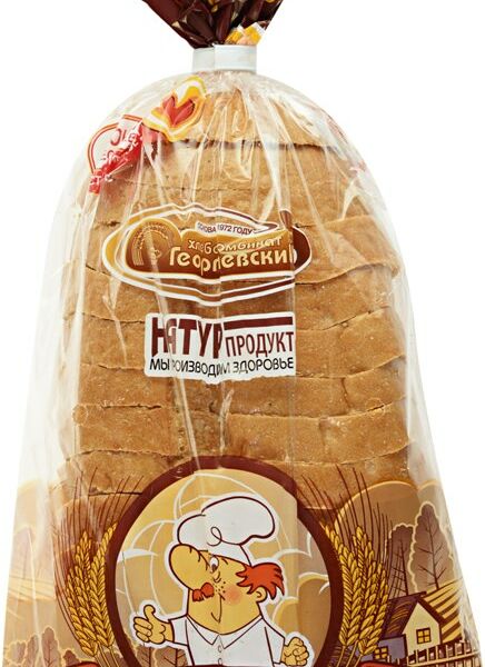 Батон Георгиевский Хлебокомбинат Подмосковный в нарезке, ГОСТ 400 г