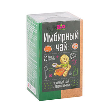 Чай зеленый Вionational имбирный с апельсином 20 x 2 г Россия