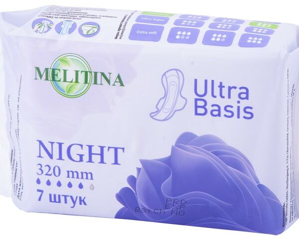 Прокладки Melitina Night 7шт