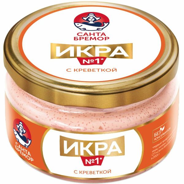 Икра деликатесная с креветкой Санта Бремор,180 г