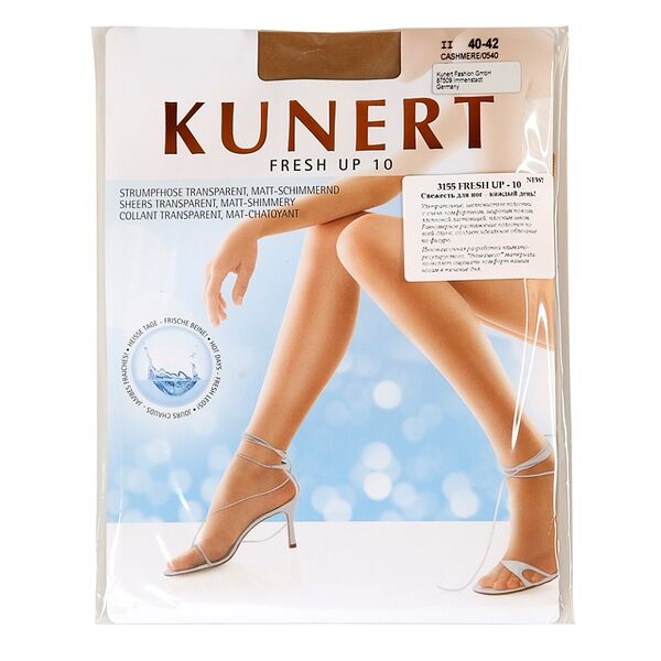 Колготки Fresh Up, Kunert, цвет 054 (бежевый), 10 den, размер 2, Германия