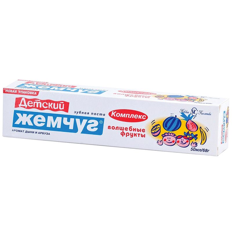 

Зубная паста детская Жемчуг Волшебные фрукты с 3 до 14 лет 50 мл
