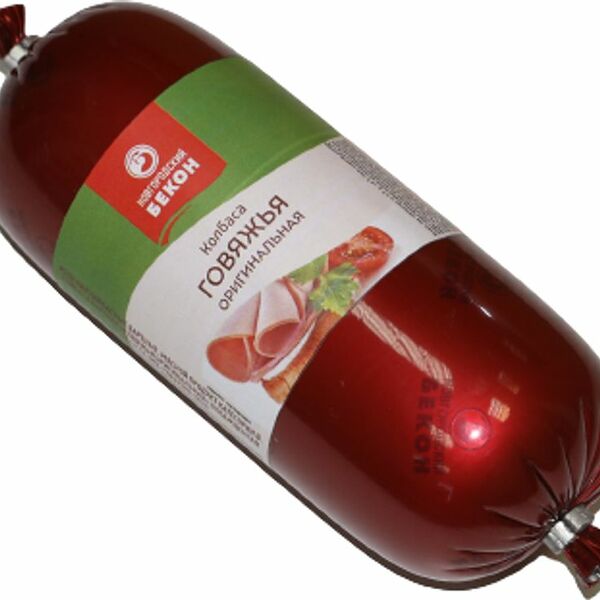 Колбаса Новгородский бекон говяжья оригинальная вареная 500г