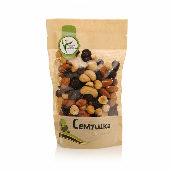 Смесь жареных орехов и изюма ТМ Семушка