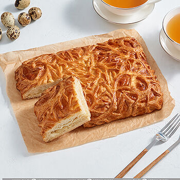 Пирог с капустой и яйцом малый на сдобном слоеном тесте от шеф-пекаря АВ, Россия